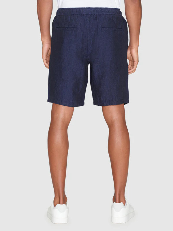 Loose Linen Shorts (Total Eclipse) - Knowledge Cotton Apparel