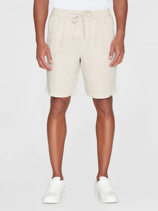 Loose Linen Shorts (Feather Grey) - Knowledge Cotton Apparel