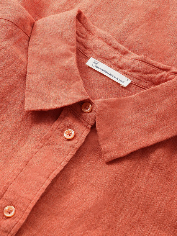 Regular Linen Long Sleeved Shirt - GOTS/VEGAN (Langoustino)