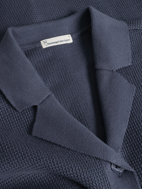 Racking Stitch Short Sleeved Shirt - Regenerative Organic Certified - GOTS/Vegan (Vintage Indigo)