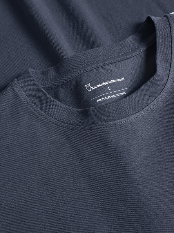 Regular Short Sleeve Heavy Single Jersey Printed T-Shirt GOTS/Vegan (Vintage Indigo)