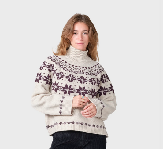 Claire Knit (Pastel Sand/Burgundy) - Klitmøller Collective