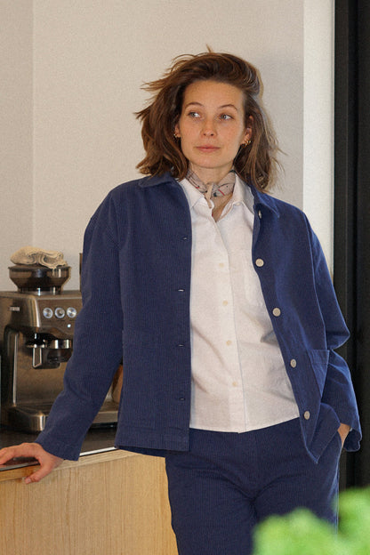 Ease Womens Overshirt - Cobalt/Navy