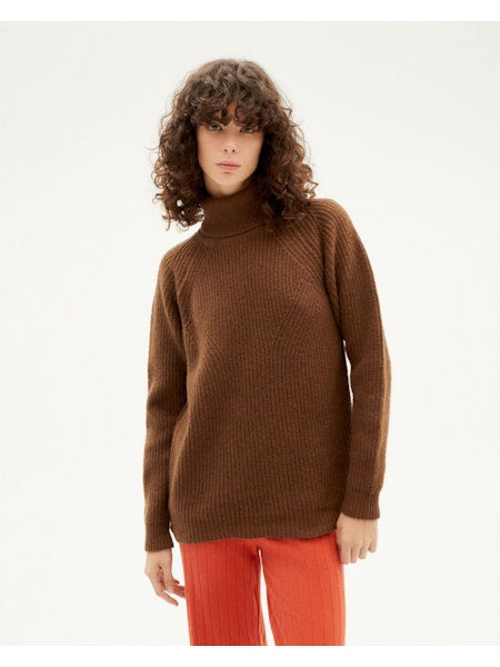 Matilda Kintted Sweater (Brown) - Thinking Mu