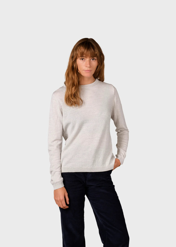 Womens Basic Merino Knit (Pastel Grey) - Klitmøller Collective
