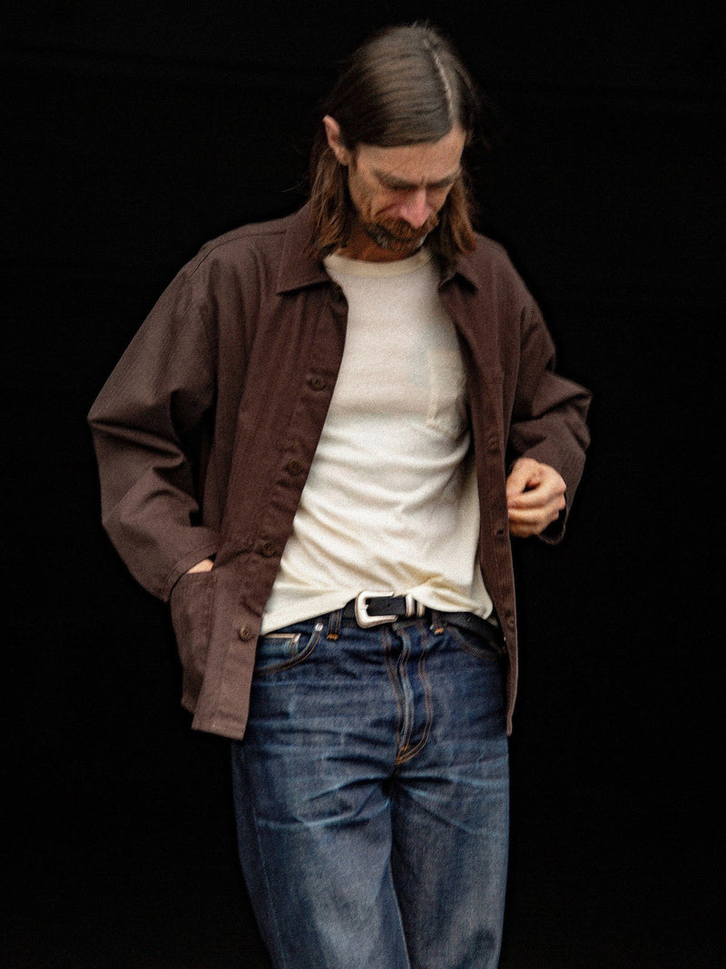 Buddy Herringbone Chore Jacket (Walnut) - Nudie Jeans