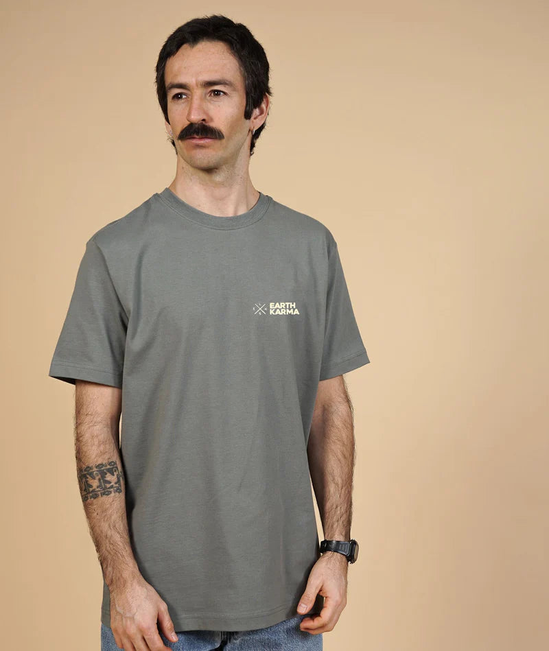 EARTH KARMA BRUSHED T-SHIRT CASTOR GREY - RES-RES
