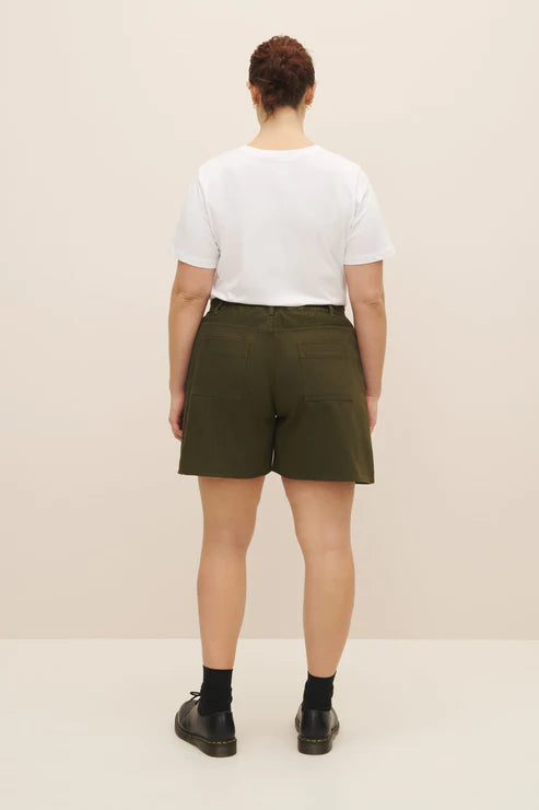 Eddy Shorts (Khaki Denim) - Kowtow