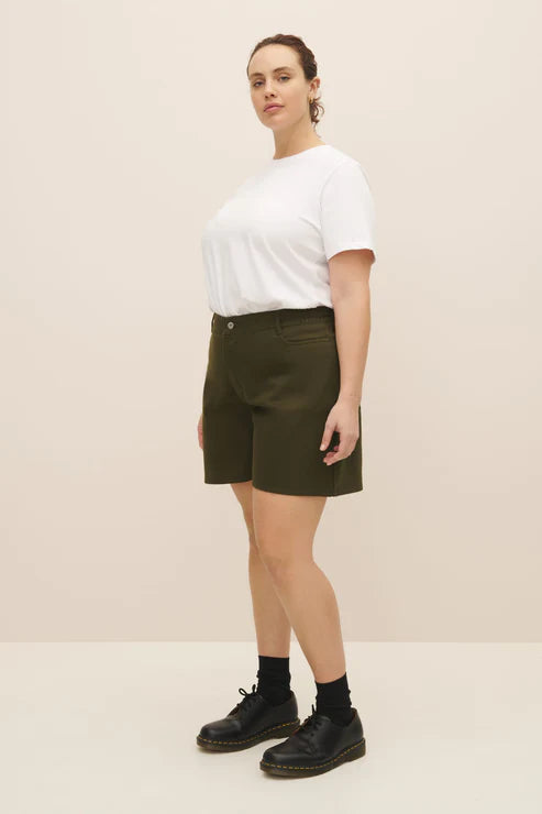 Eddy Shorts (Khaki Denim) - Kowtow