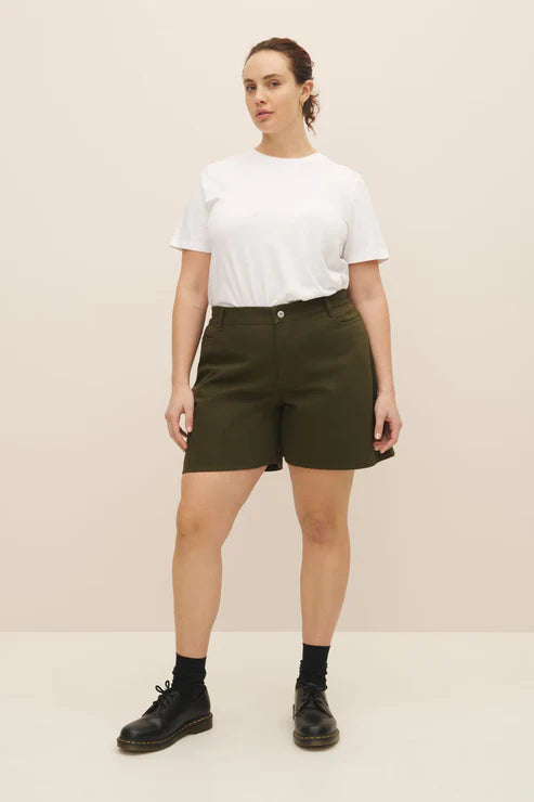 Eddy Shorts (Khaki Denim) - Kowtow