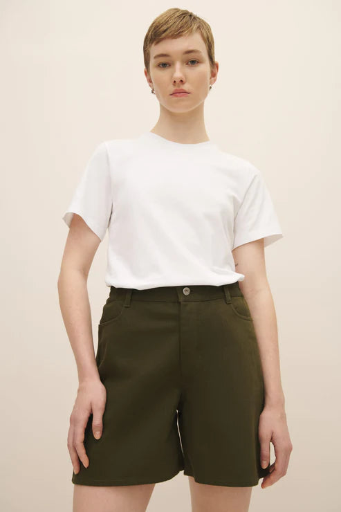 Eddy Shorts (Khaki Denim) - Kowtow