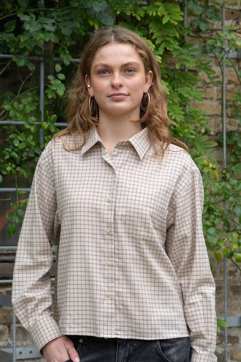 Light Flanel Womens Shirt /Aged Maroon Check