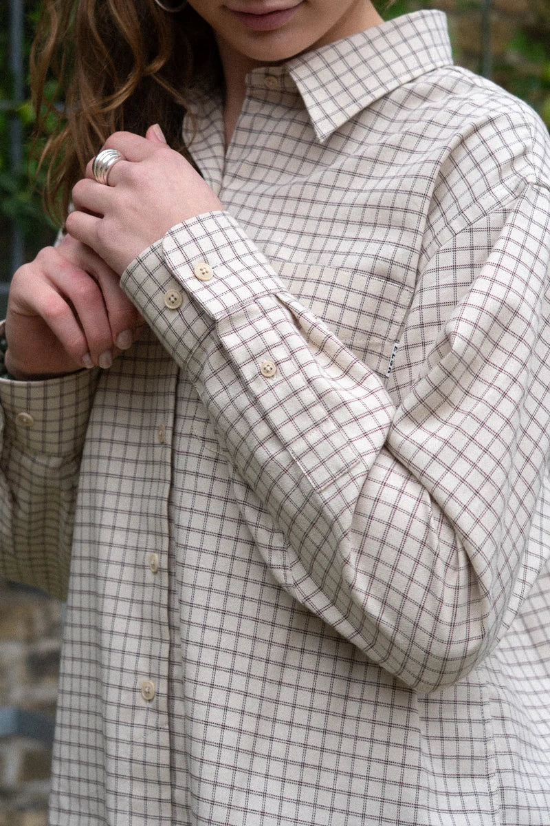 Light Flanel Womens Shirt /Aged Maroon Check