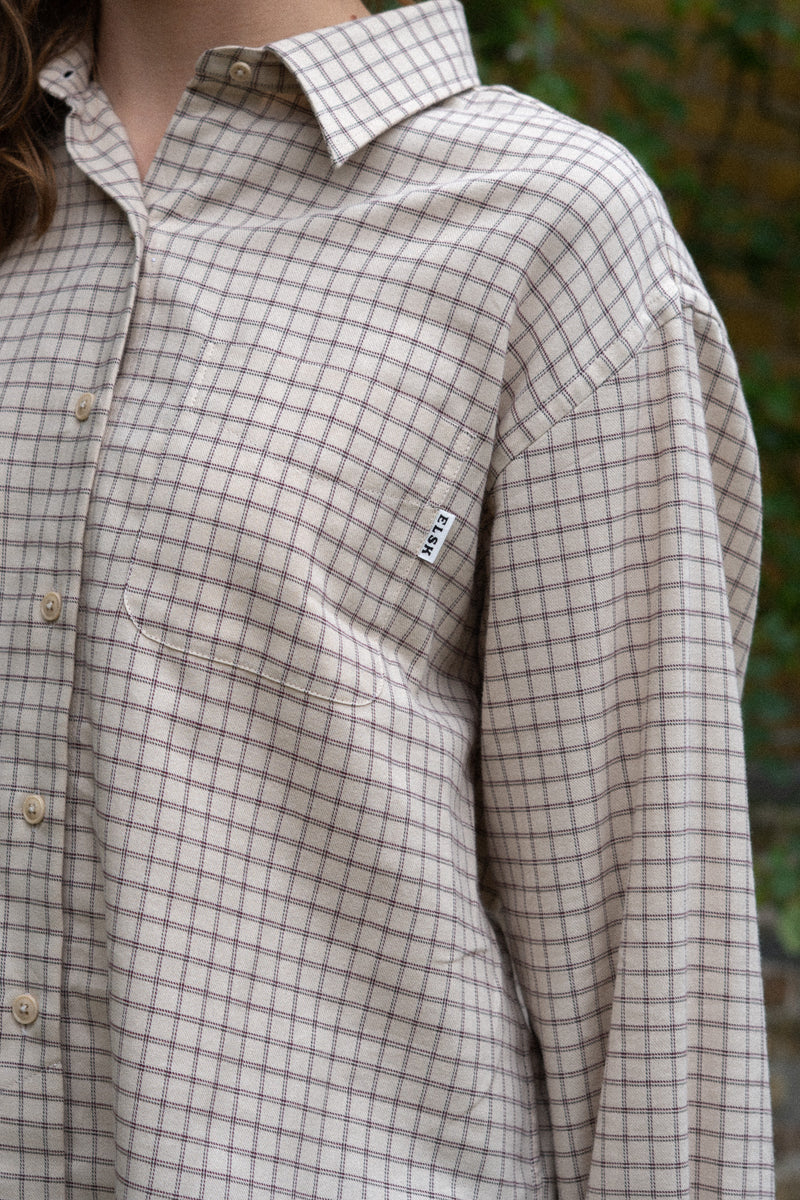 Light Flanel Womens Shirt /Aged Maroon Check