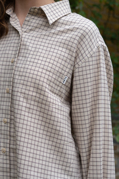 Light Flanel Womens Shirt /Aged Maroon Check