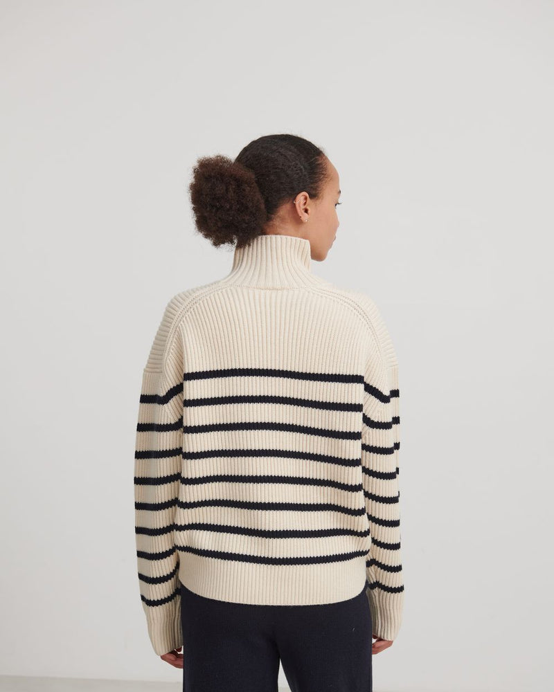 Chunky Sweater (Off White/Navy) - FUB