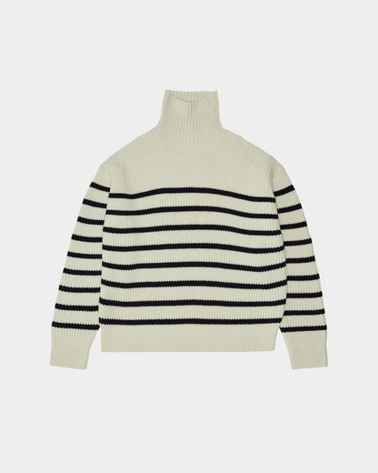 Chunky Sweater (Off White/Marineblå) - FUB