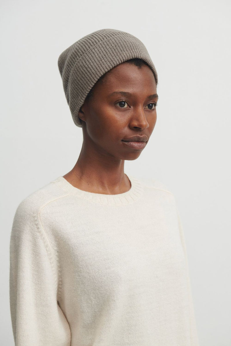 Lambswool Beanie (Hazel Melange) - FUB