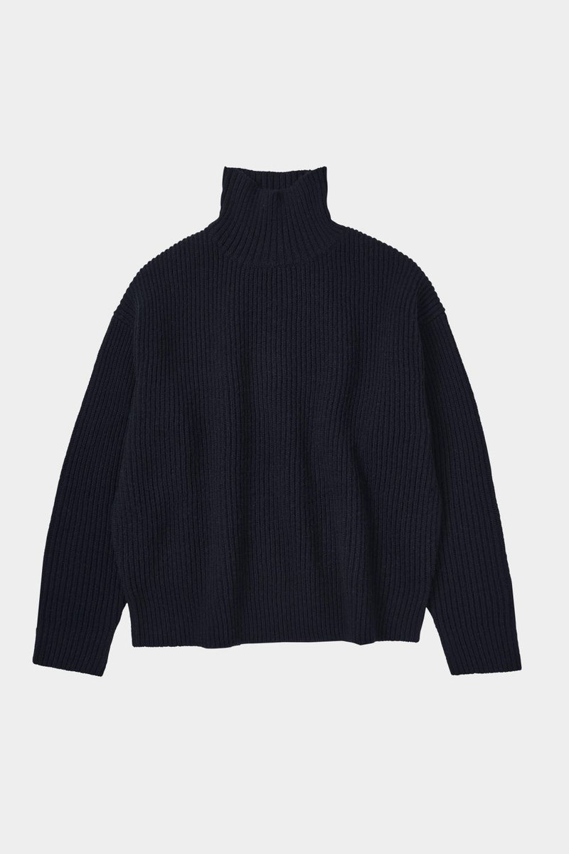 Raw Wool Sweater (Dark Navy) - FUB