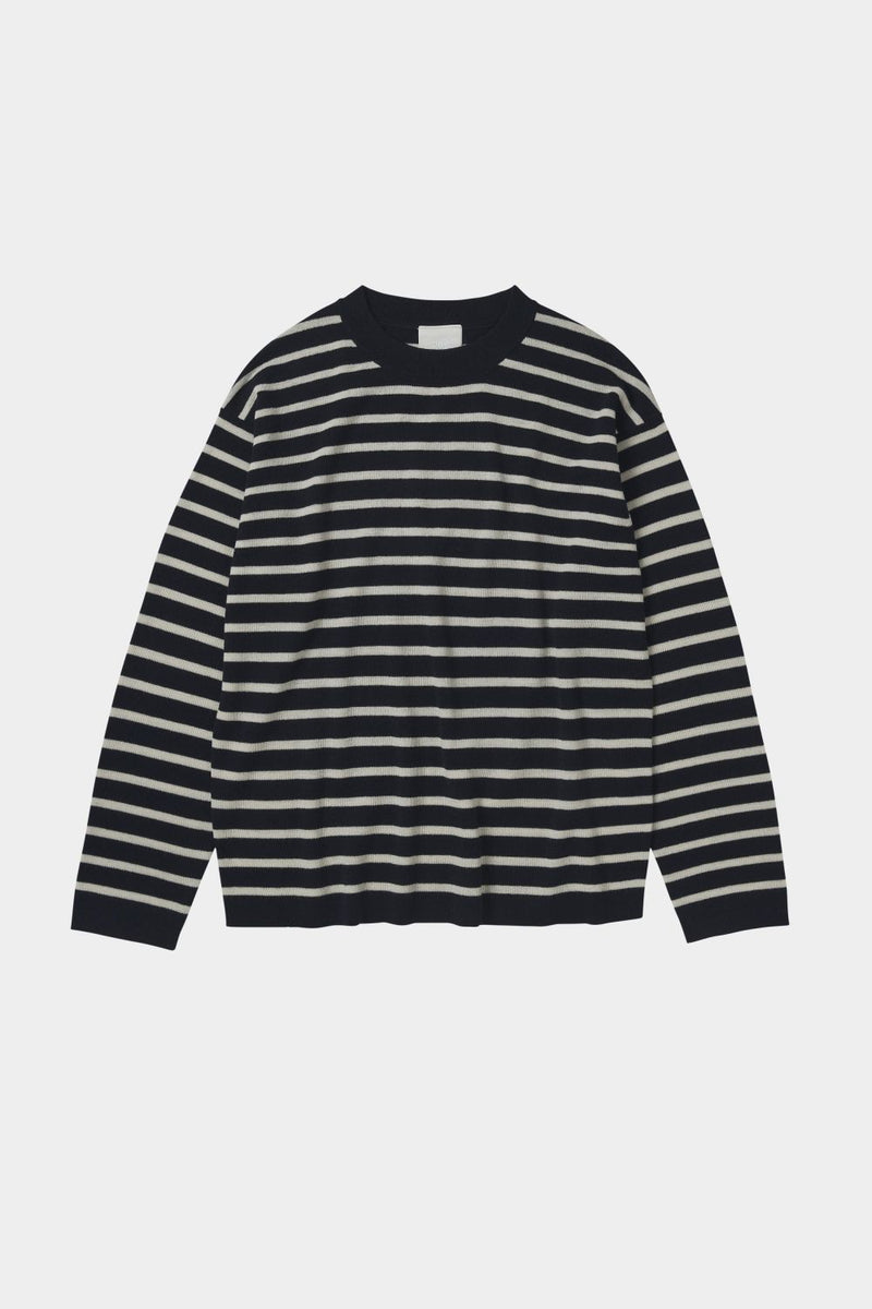 Striped Blouse (Dark Navy/Ecru) - FUB