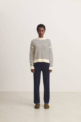 Striped Sweater (Ecru/Navy) - FUB