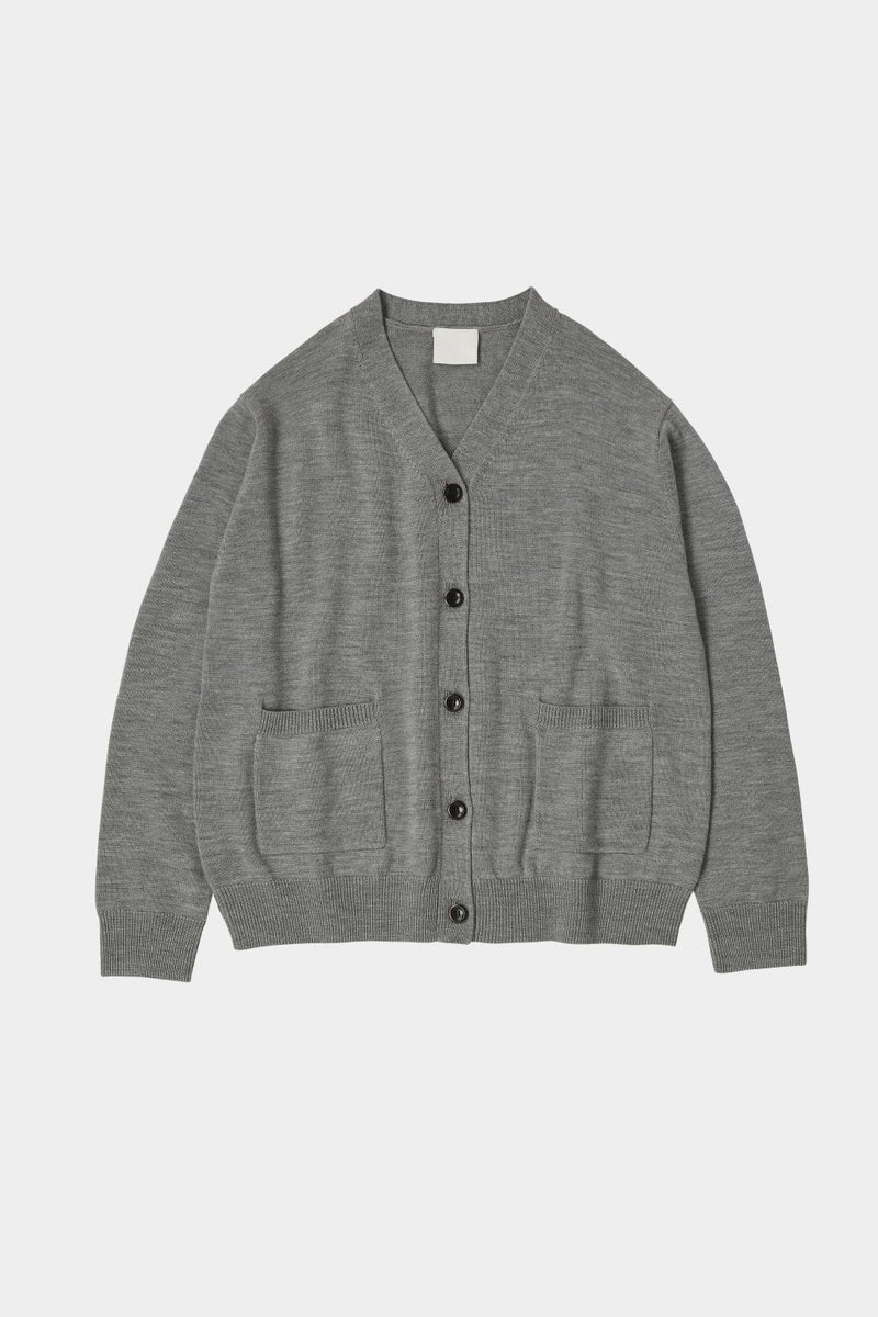 Wool Cardigan (Grey Melange) - FUB