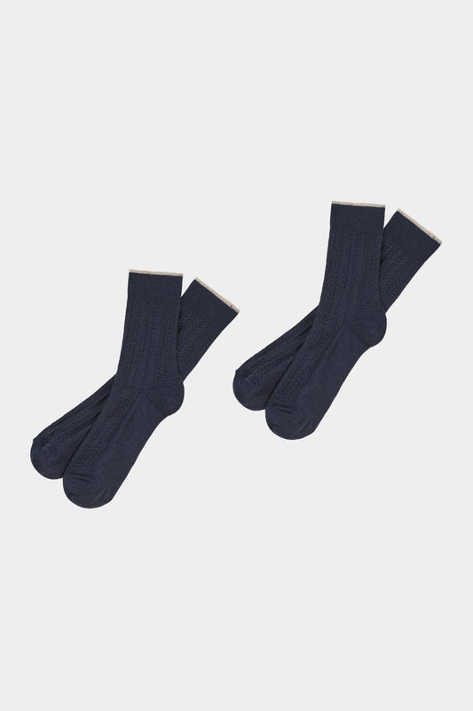 Herringbone Socks (Dark Navy) - FUB