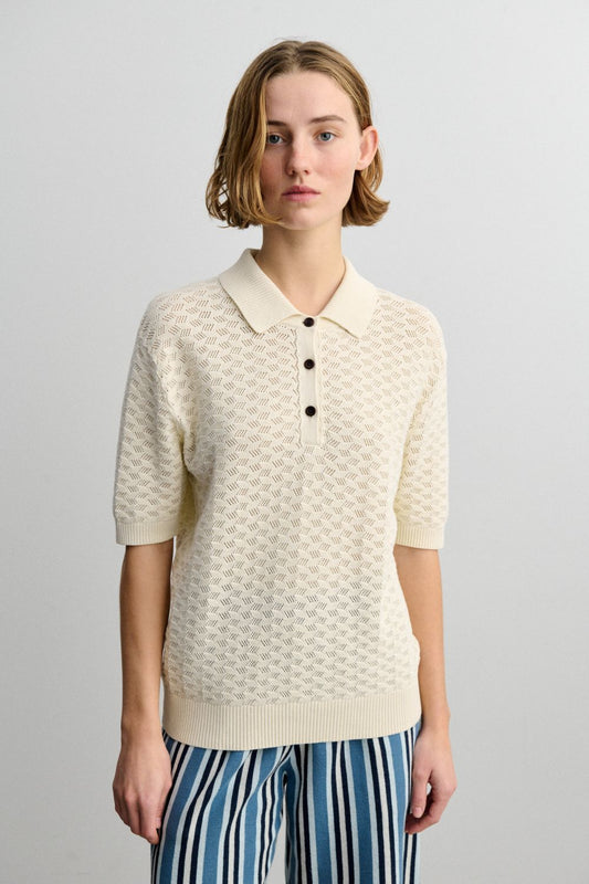 High Twist Polo (Ecru) - FUB
