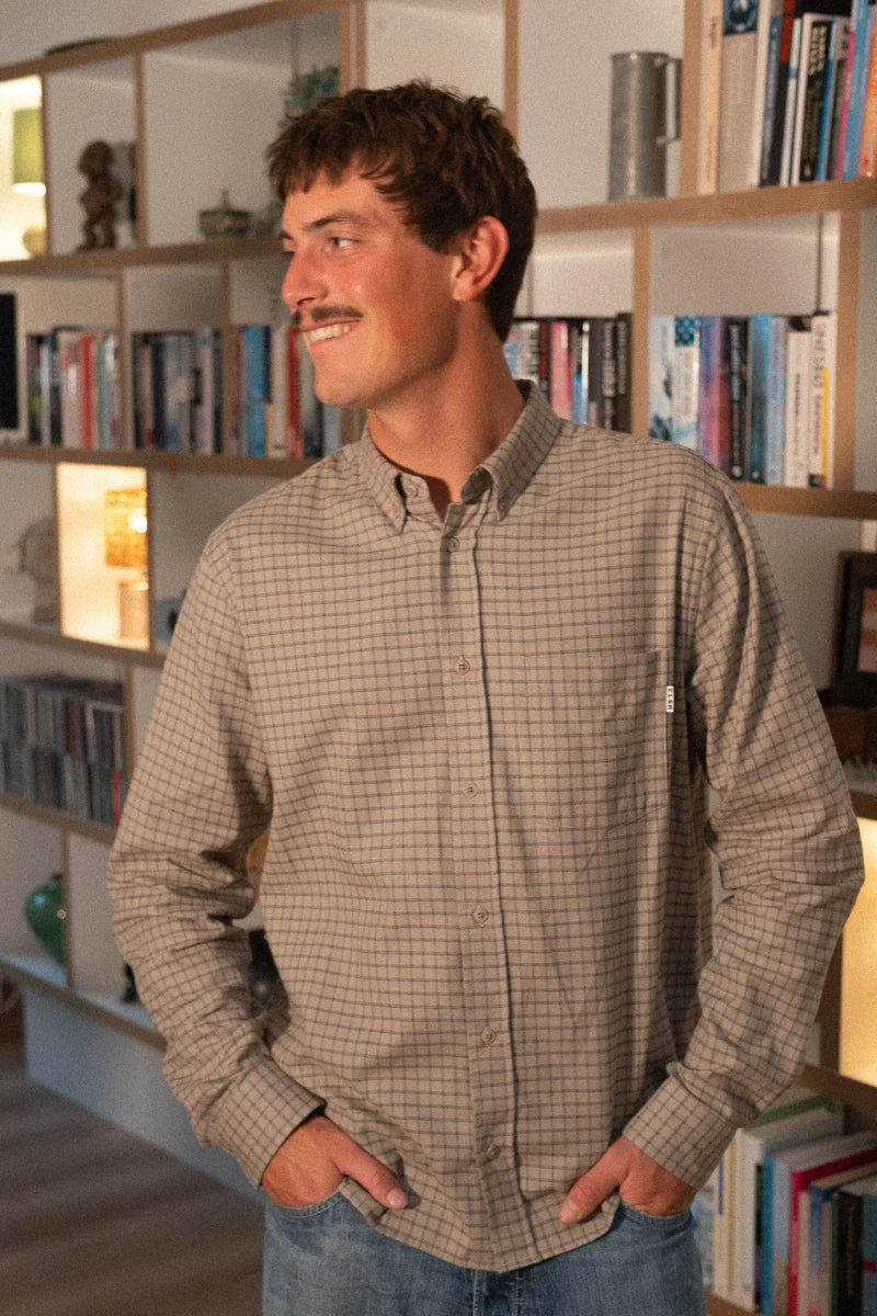 Light Flannel Men’s shirt clay/Horizon blue