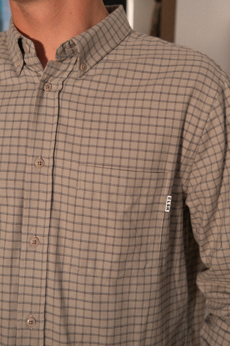 Light Flannel Men’s shirt clay/Horizon blue