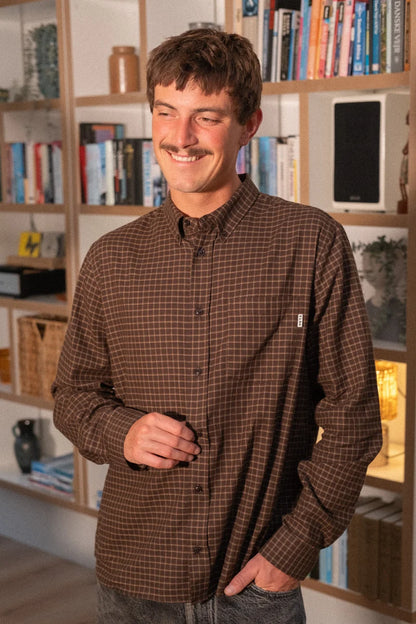 Light Flannel Men’s shirt Brown/Hazel Check