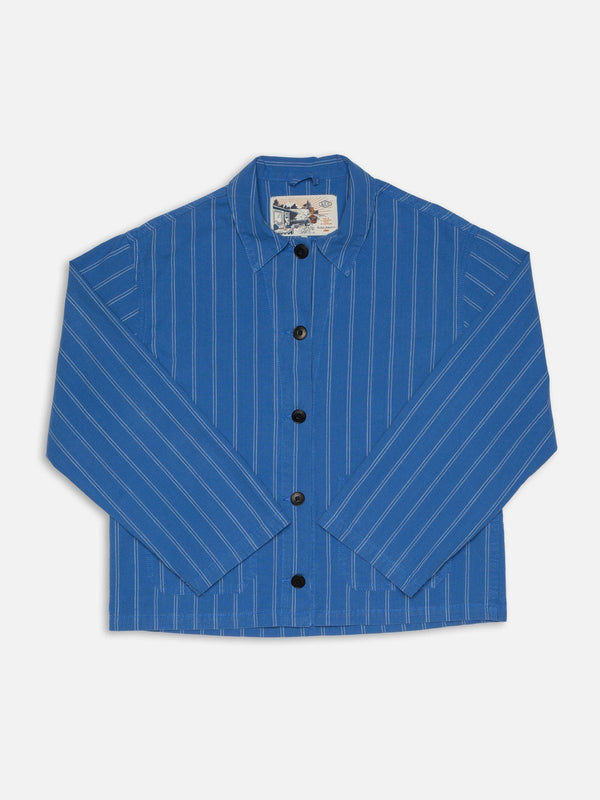 Kicki Striped Workwear Jacket (Blue/Offwhite) - Nudie Jeans