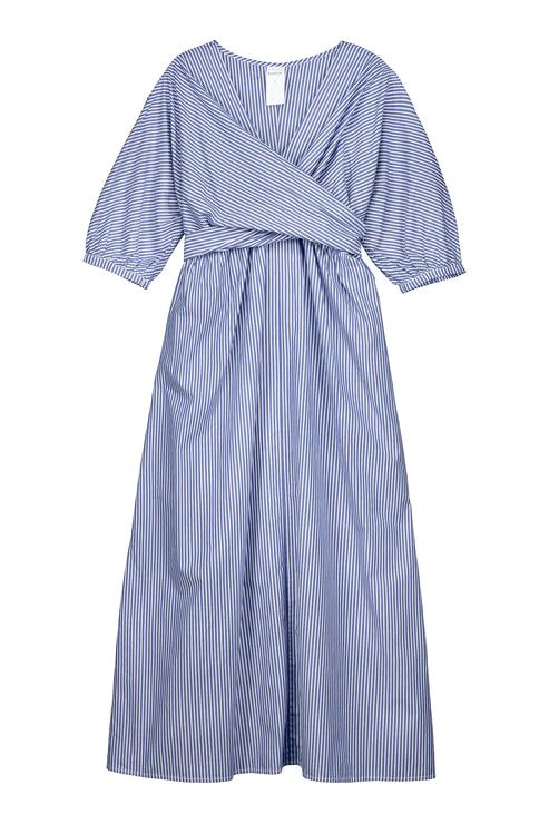 Marta Dress (Blue Stripe) - Kowtow