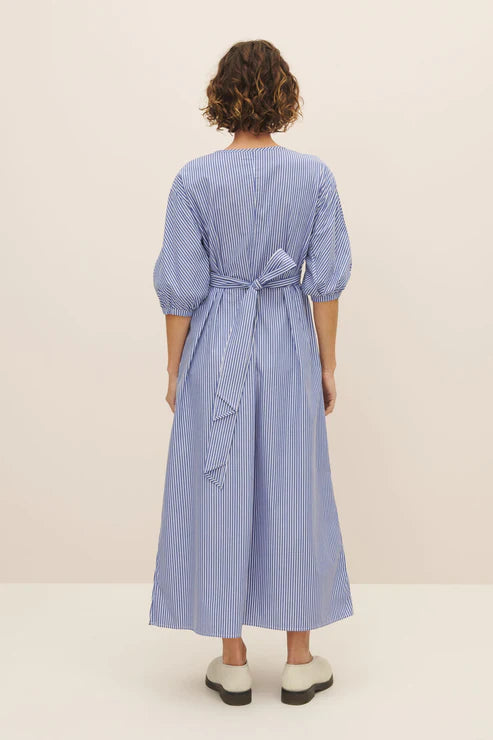 Marta Dress (Blue Stripe) - Kowtow