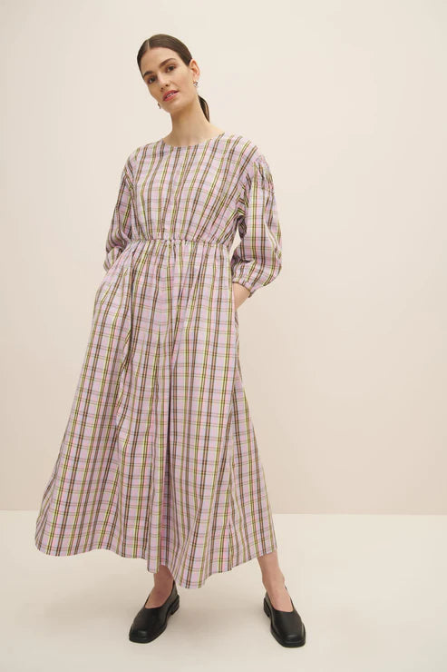 Melody Dress (Pink Tartan) - Kowtow