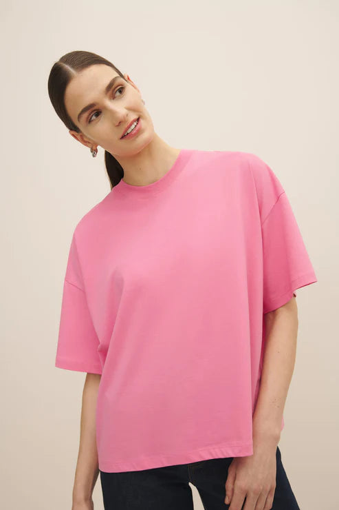 Oversized Boxy Tee (Pink) - Kowtow