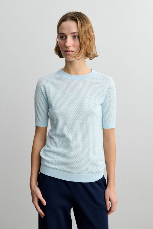 Pointelle Tee (Light Blue) - FUB