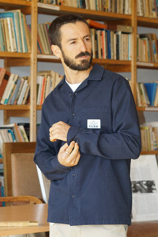 RIPSTOP MEN'S LS SHIRT DARK NAVY - RES-RES