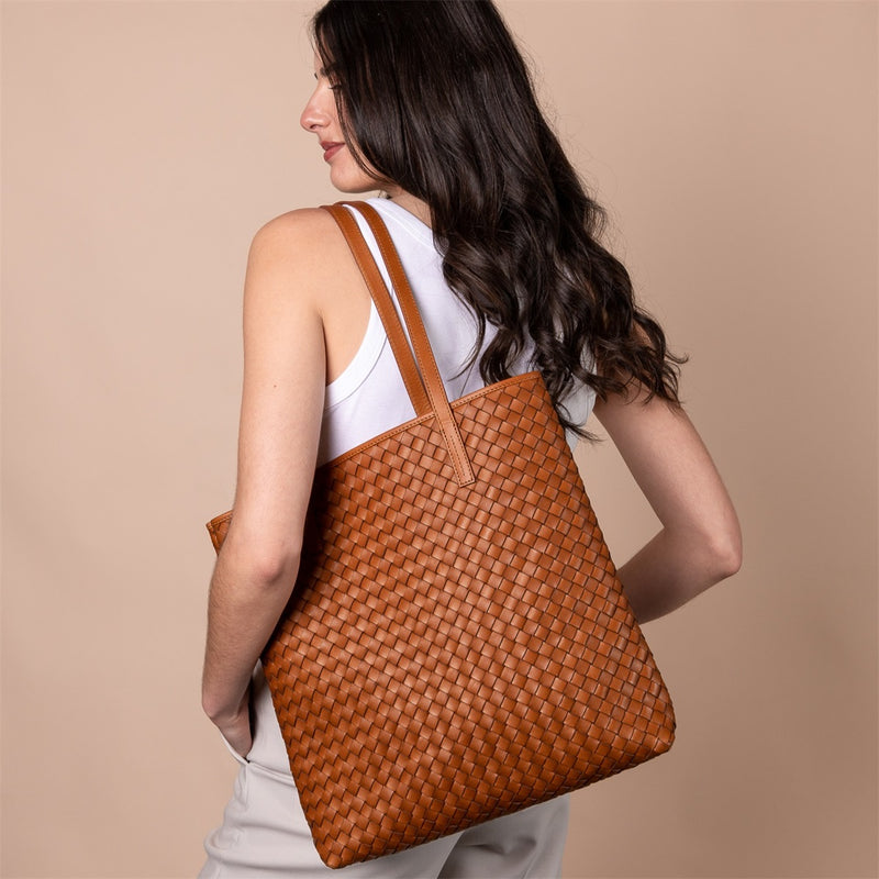 Georgia Cognac Woven Classic - O My Bag