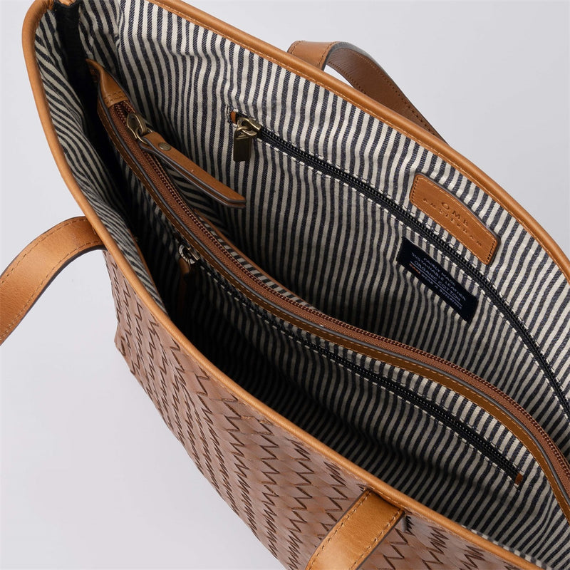 Georgia Cognac Woven Classic - O My Bag