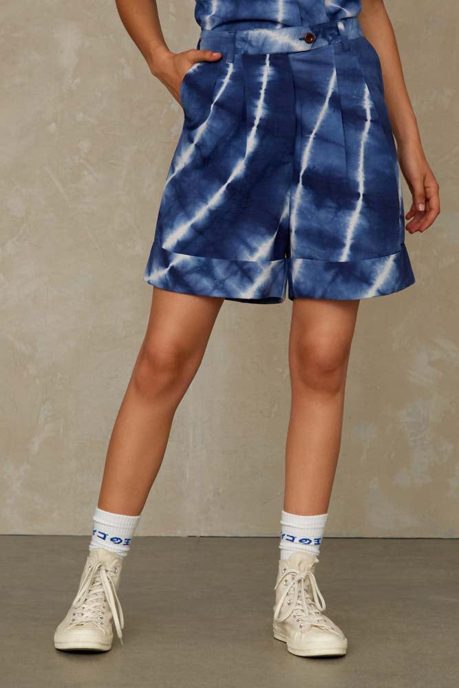 Marisol Shorts (Indigo Tie Dye) - Kings of Indigo