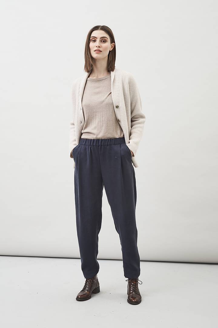 Jira Elastic Waist Tencel Pants (Navy) - Maska