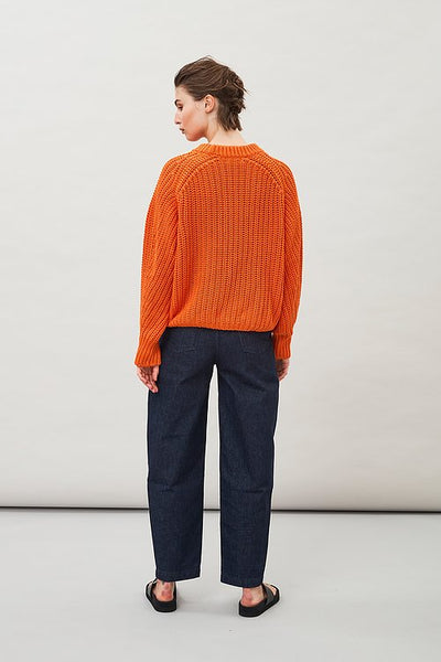 Lark Chunky Cotton Sweater (Orange) - MASKA