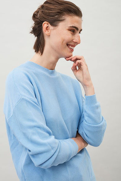 Nela Garter Stich Sweater (Sky Blue) - MASKA