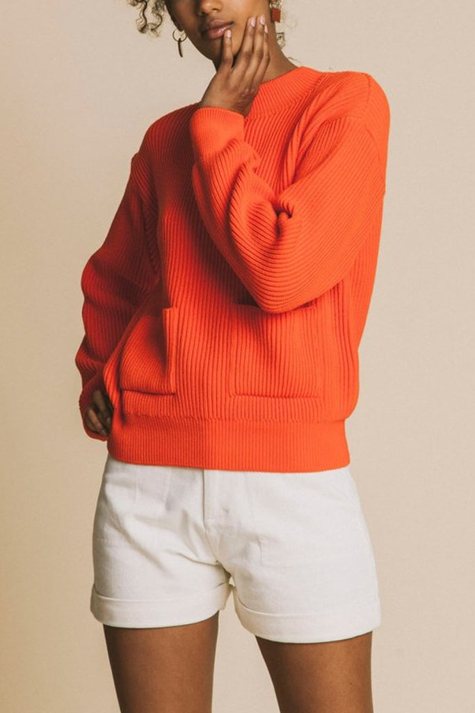 Faleme Knitted Sweater (Scarlet) - Thinking MU