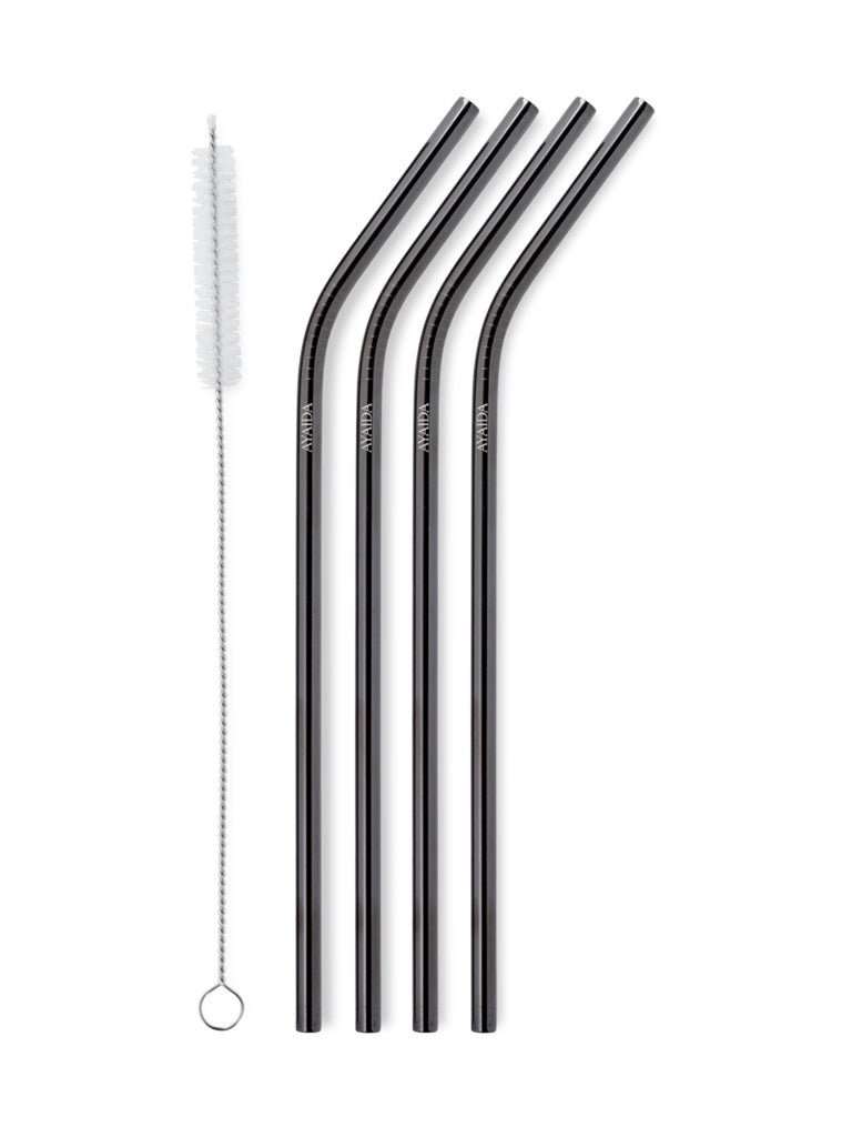 Reusable Drinking Straws (Black / Silver or Rose Gold) - AYA&IDA