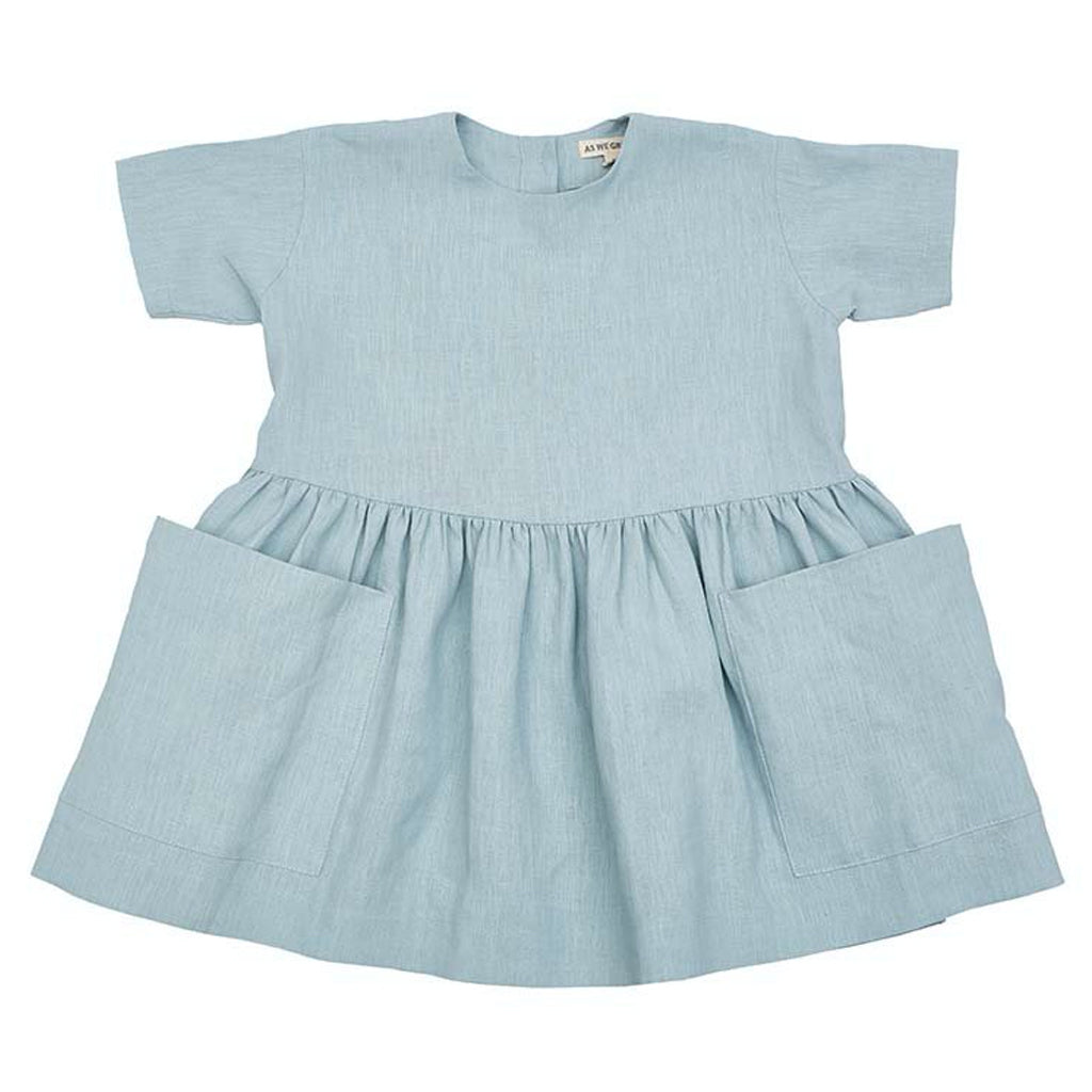 Pocket Dress Short Sleeve (Sage) - AS WE GROW