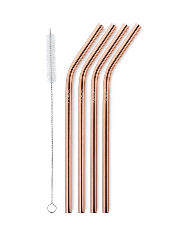 Reusable Smoothie Straws (Silver or Rose Gold) - AYA&IDA