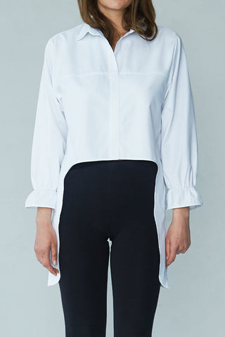 Circular Shirt (White) - LA FEMME ROUSSE