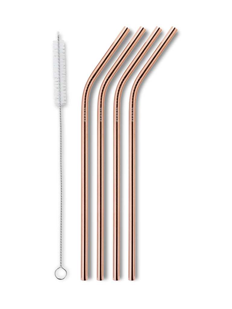 8'' Stainless Steel Reusable Straw Rose Gold